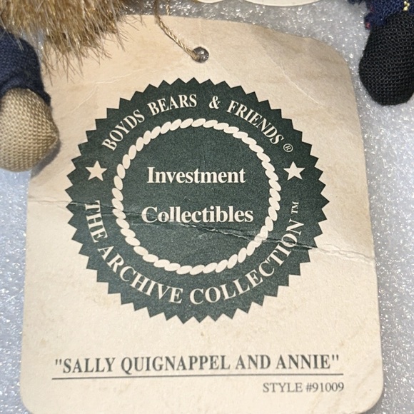 90s Boyds Bears Collection LTD Sally Quignappel & Annie Boyds & Friend  size 10" - Picture 9 of 17
